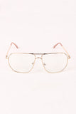 Clear Lens Geometric Aviator Glasses