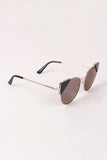 Wire Frame Mirrored Cat Eye Sunglasses