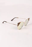 Wire Frame Mirrored Cat Eye Sunglasses