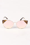 Wire Frame Mirrored Cat Eye Sunglasses