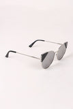 Wire Frame Mirrored Cat Eye Sunglasses