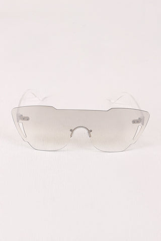 Rimless Cat Eye Mask Sunglasses