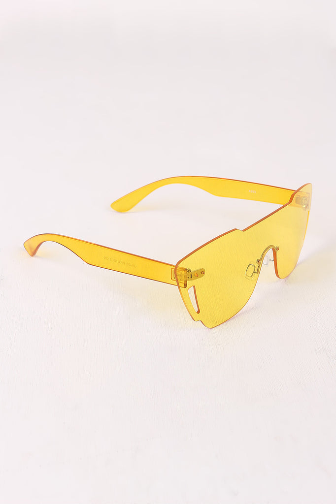 Rimless Cat Eye Mask Sunglasses
