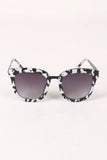 Marble Accent Plastic Frame Cat Eye Sunglasses