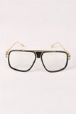 Two Tone Angular Clear Lens Glasses