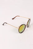 Mirrored Oval Metallic Cat Eye Sunglasses