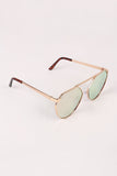 Geometric-Shape Mirrored Lens Sunglasses