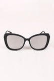 Wavy Arms Metallic Accent Mirrored Butterfly Sunglasses