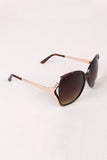 Plastic Frame Gradient Tint Oval Sunglasses