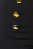 Double Sided Button Accent High Waisted Shorts