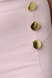 Double Sided Button Accent High Waisted Shorts