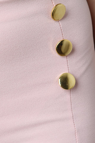 Double Sided Button Accent High Waisted Shorts