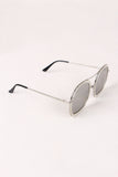 Double Bridge Round Mirrored Sunglasses