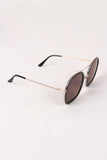 Double Bridge Round Mirrored Sunglasses