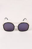 Double Bridge Round Mirrored Sunglasses