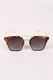 Plastic Frame Double Bridge Cat Eye Sunglasses