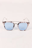 Plastic Frame Double Bridge Cat Eye Sunglasses