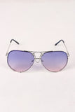 Wire Frame Gradient Aviator Sunglasses