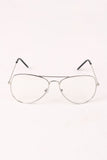 Clear Lens Wire Frame Aviator Glasses