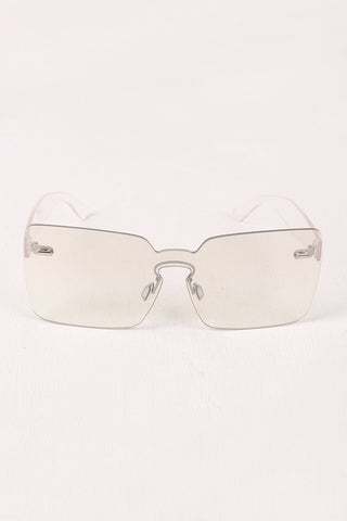 Rimless Rectangle Mask Sunglasses