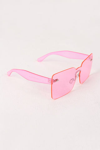 Rimless Rectangle Mask Sunglasses