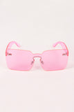 Rimless Rectangle Mask Sunglasses