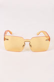 Rimless Rectangle Mask Sunglasses