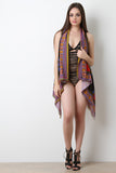 Dashiki Print Drape Vest
