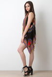 Dashiki Print Drape Vest