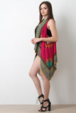 Dashiki Print Drape Vest