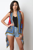 Dashiki Print Drape Vest