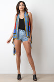Dashiki Print Drape Vest