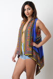 Dashiki Print Drape Vest