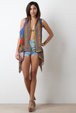 Dashiki Print Drape Vest