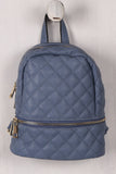 Vegan Leather Quilted Mini Backpack
