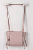 Vegan Leather Zipper Embellishment Bag