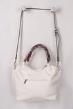 Vegan Leather Colorful Woven Handles Bag