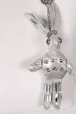 Pebbled Vegan Leather Bunny Keychain Tote Bag