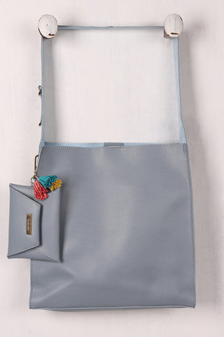 Vegan Leather Two In One Tassel Tote Bag