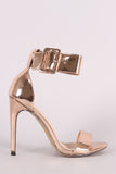 Liliana Patent Ankle Cuff Open Toe Stiletto Heel