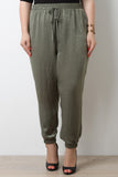 Satin High Waisted Jogger Pants