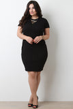 Textured Corset Back Midi Dress