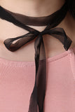 Leaf Tassel Chiffon Wrap Choker