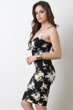 Floral Spaghetti Strap Ruched Midi Dress