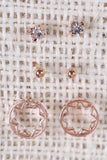 Rhinestone Open Star Earring Set