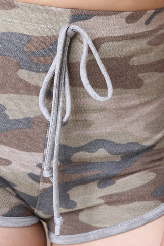 Camouflage Terry Cloth Running Shorts