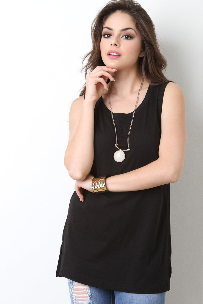 Side Slit Shift Top