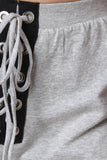 Lace-Up Two Tone Knit Shorts