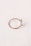 Rhinestone Accent Triangle Gemstone Ring