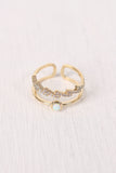 Open Ended Rhinestone Lightening Bolt Ring